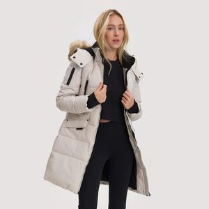 Noize Addie Long Length Parka in Snow - Cruelty Free